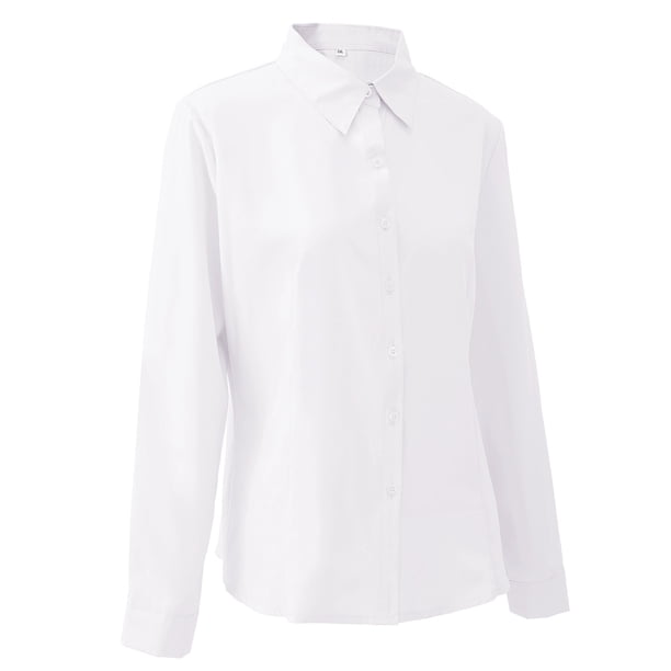 Camisas con botones para mujer, blusas clásicas de manga larga, blusas cómodas para el trabajo, negocios, informales, elegantes, blancas