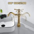 thumbnail image 4 of Solepearl Grifo monomando de lavabo giratorio de 360° de latón envejecido para baño, fregadero de latón envejecido, 4 of 5