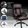 thumbnail image 3 of HomeZeer Big and Tall Office Chair, Pu Leather Executive Chair High Back Office Desk Chairs 400lbs, Brown, 3 of 8