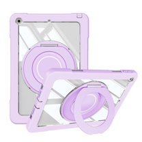 XYX Shockproof Tablet Case for iPad 9th 8th 7th Gen 10.2 inch 2021 2020 2019 with 360 Rotating Stand, Slim Lightweight Protective Case, Purple