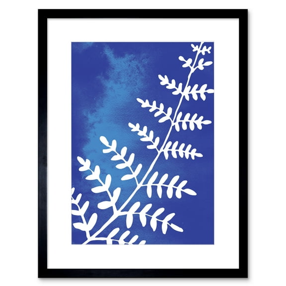 Fern Leaves Watercolour Artwork Framed Wall Art Print 9X7 Inch