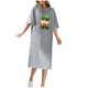 thumbnail image 1 of Vestido Corto de Verano Cuello Redondo Estilo de Camiseta de Longitud de Tobillo de Manga Corta, Altamente Elástico para Pijamas Y Ropa Interior Sexy, 1 of 8