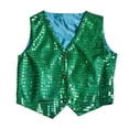thumbnail image 4 of WhouRiu Boys Glitter Sequins Vests Sleeveless Button Down Dance Tank Tops Kids Fashion Stage Performance Party Clothing,10-11 Years, 4 of 4