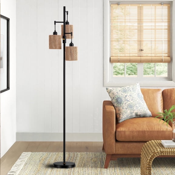 65" Rattan Tree Floor Lamp