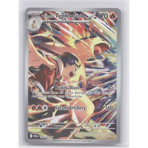 2025 Destined Rivals Ethan's Typhlosion Secret Rare #190/182 English Pokemon Trading Card