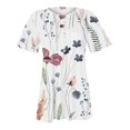 thumbnail image 4 of ICHUANYI Clearance Women Fashion Summer Sexy Fold Printed Regular Women Short Sleeves V Neck Button Top(Navy, L) ICHUANYI WER2023080800876, 4 of 5