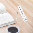 thumbnail image 4 of Stainless Steel Bookmark Inscribed Smooth Polished Feather Shape Chain Tassel Pendant Exquisite Graduation Teachers Day Gift, 4 of 8