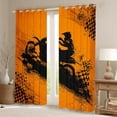 thumbnail image 2 of Feelyou Motorcycle Dirt Bike Black Out Curtains, Extreme Speed Sport Curtains Pack of 2 (42x63 Each), Vintage Checkered Flag Bedroom Curtains, Blackout Curtains Bedroom Decor, 2 of 6