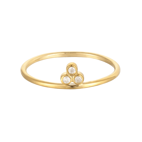 Jewelerix Round Cut Ring 14K Yellow Gold Moissanite Diamond Engagement Ring Dainty Anniversary Gift for Women
