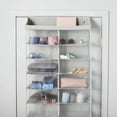 thumbnail image 4 of Over The Door 26 Shelf Mesh Shoe Organizer Light Gray - Hanging Shoe Storage, Closet Organizer, Holds 13 Pairs, 4 of 4