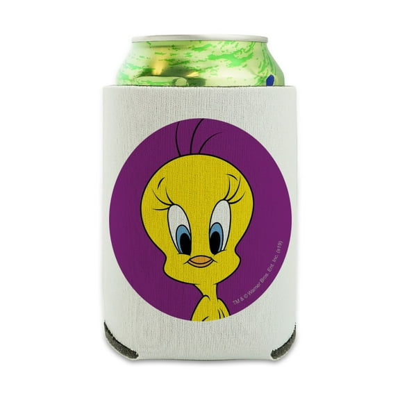 Looney Tunes Tweety Bird Can Cooler - Drink Sleeve Hugger Collapsible Insulator - Beverage Insulated Holder