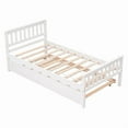 thumbnail image 3 of [Luckynote]Twin Bed with Trundle, Platform Bed Frame with Headboard and Footboard, for Bedroom Small Living Space,No Box Spring Needed,White(New SKU:W504P148532), 3 of 9