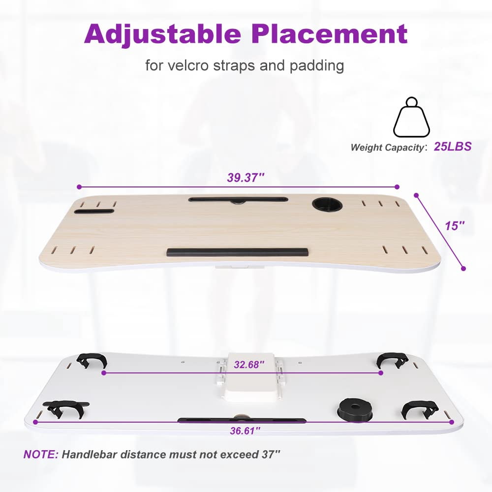 LUCKUP Treadmill Desk Attachment, Universal Walking Laptop Holder Desk 39" L x 15" W Ergonomic Platform Workstation for Treadmill with Cup Holder, Laptop/Tablet Stand, White