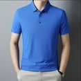 thumbnail image 4 of Summer New Men Short Sleeve Ice Silk POLO Shirt Fashion Simple Men's Business Casual Pullover Large Size 5XL, 4 of 6