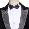 thumbnail image 5 of IWRICH Men's Classic Velvet Suit with Sparkling Rhinestones Beaded Peak Lapel Tuxedo Set Jacket Formal Prom Party Wedding Black XL, 5 of 5