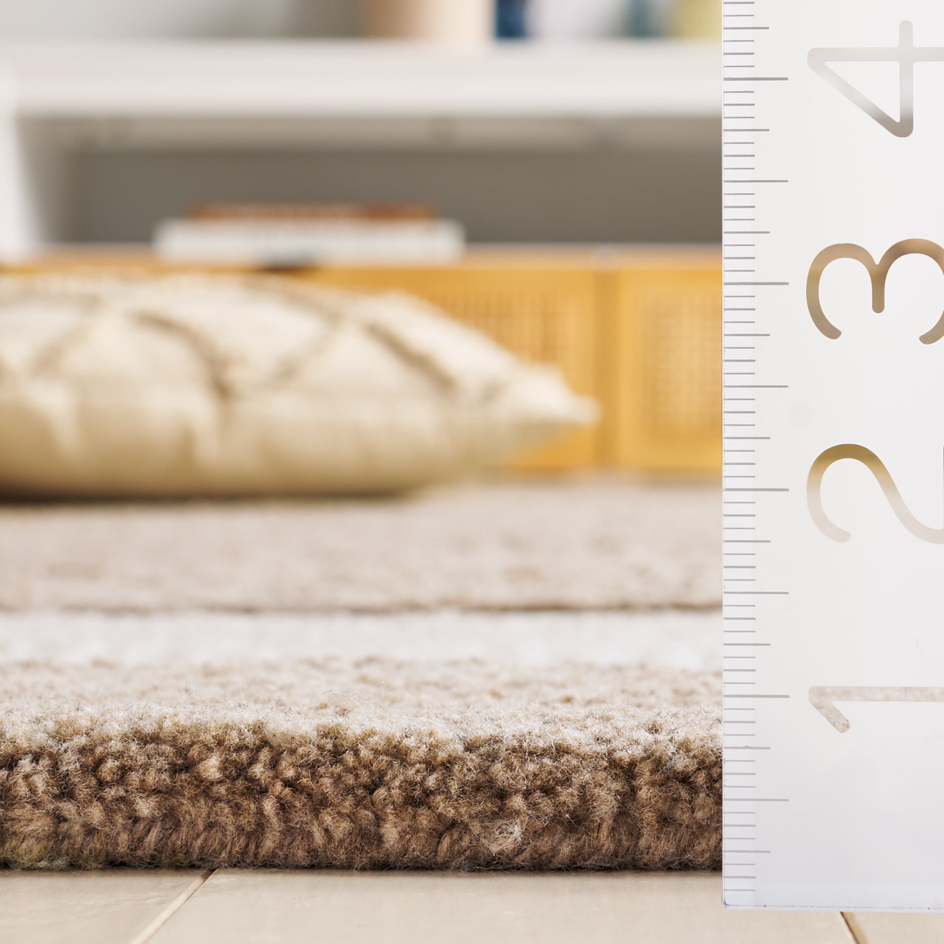 SAFAVIEH Renewal Gale Bordered Area Rug, Brown/Ivory, 6' x 6' Round