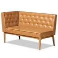 thumbnail image 4 of Baxton Studio Riordan Mid-Century Modern Tan Faux Leather Upholstered and Walnut Brown Finished Wood 2-Piece Dining Nook Banquette Set, 4 of 8