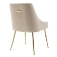 thumbnail image 4 of WestinTrends Carlo Upholstered Velvet Accent Chair with Gold Metal Legs, Tan, 4 of 8