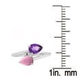 thumbnail image 3 of Sterling Silver with Amethyst and Pink Opal Bypass Ring, 3 of 3