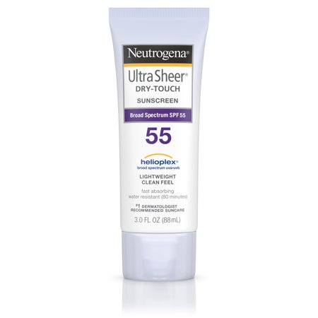 - Neutrogena Ultra Sheer Dry-Touch Water Resistant Sunscreen SPF 55, 3 fl. oz