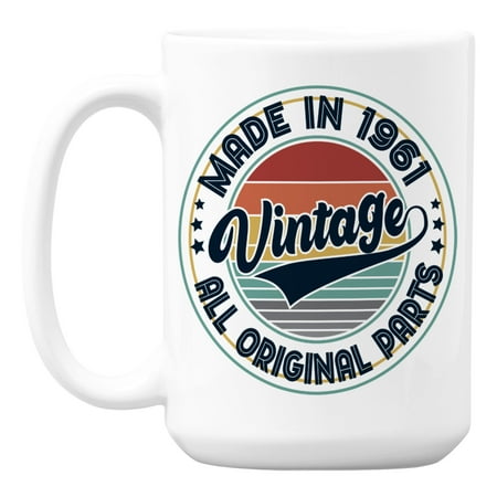 

Vintage Made in 1961 All Original Parts Birthday Coffee & Tea Mug Cup (15oz)
