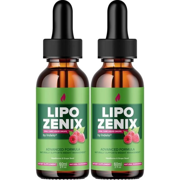 LipoZenix Liquid Drops –  Natural Blend Healthy Organic Support, 2 Pack, 2 Month Supply