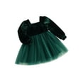 thumbnail image 1 of Honganda Robe en Velours de Noël pour Bébé Fille, Longue à Manches Bouffantes, Robe en Tulle Bouffante, Robe pour Tout-Petit, 1 of 9