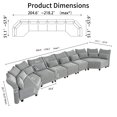 thumbnail image 2 of LLappuil Modular Sectional Sofa, Oversized 6 Seat Modular Sectional Sofa with Storage, 25.6" Deep Seat Chenille Sofa Couch for Living Room Gray, 2 of 8
