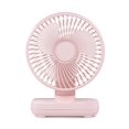 thumbnail image 1 of Ventilador de mesa silencioso, pequeño ventilador de escritorio USB con 4 velocidades de viento, se puede ajustar a 90 grados, ventilador inalámbrico, rosa, 1 of 5