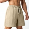 thumbnail image 4 of KIHOUT Men's Cable Knit Textured Casual Shorts Elastic Waist Drawstring Pocket Heavyweight Summer Athletic Workout Daily Wear Above Knee Shorts, 4 of 5