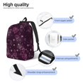 thumbnail image 3 of Bingfone Snowflakes and Hearts Print Canvas College Laptop Backpack, Large Capacity Lightweight College Bookbag Casual Daypack-Medium, 3 of 5