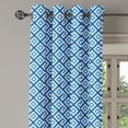 thumbnail image 2 of Ambesonne Abstract Grommet Curtain, Geometric Diamond Form, 50" x 84", Navy Sky Blue White, 2 of 6