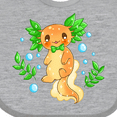 thumbnail image 4 of Inktastic Cute Orange and Green Axolotl Boys or Girls Baby Bib, 4 of 4