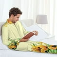 thumbnail image 6 of Yiaed Sunflowers On A Yellow Background Print Men’s Pajamas Set - Long Sleeve Button Down Sleep Shirt and Pajama Bottoms Sleepwear Set Mens Pjs Sets Men's Pajama Bottoms-X-Large, 6 of 7