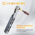 thumbnail image 4 of shiyou-1/4-Inch Drive Mini Ratchet Screwdriver Set, 4 PCS, Tight Reach, Low Profile, with 90 Degree Mini Offset Reversible Drive Handle, 4 of 4