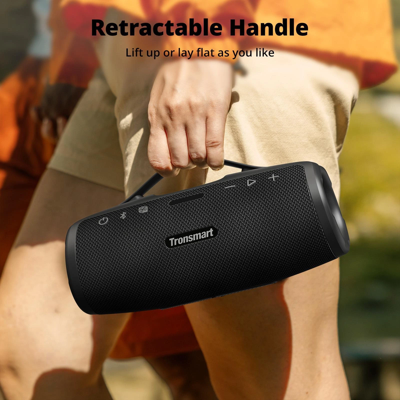 Tronsmart Mirtune S100 Portable Bluetooth Outdoor Speaker, Powerful 50W Sound and Enhanced Bass, 20H Playtime, IPX7 Waterproof-Black