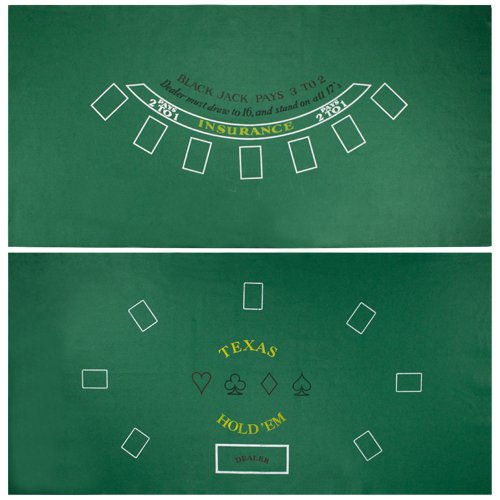 Brybelly Blackjack & Texas Hold 'Em Casino Gaming Table Felt Layout, 36