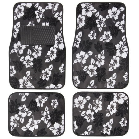 A Set of 4 Universal Fit Hawaii Hibiscus Carpet Floor Mats for Cars / Truck -..., Bright fun desig, By Unknown
