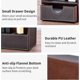 thumbnail image 3 of PU Leather Office Desk Organiser Tidy Pen Pencil Pots Stationery Storage Box Desk Accessories, 3 of 4