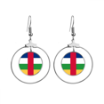 thumbnail image 1 of Central African Republic Flag Africa Earrings Dangle Hoop Jewelry Drop Circle, 1 of 3