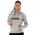 thumbnail image 4 of Meh Careless Sarcastic Satire Funny Unisex Plus Fleece Graphic Hoodie Brisco Brands 4X, 4 of 5