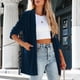 thumbnail image 4 of Chaqueta de terciopelo casual para mujer Abrigo elegante de salón de moda informal Ygjytge Azul marino T XXL para Mujer, 4 of 5
