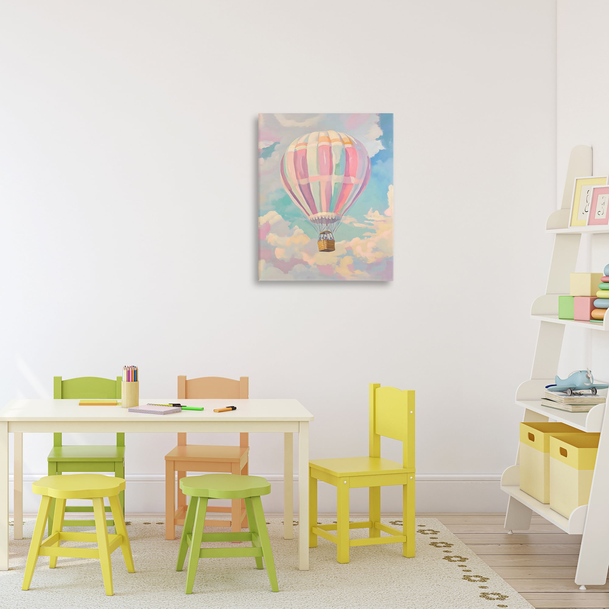 Stupell Industries Pastel Hot Air Balloon Canvas Wall Art, design by The Prints Vibe