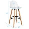 thumbnail image 4 of Topbuy Set of 4 Mid Century Barstool 28.5" Dining Pub Chair w/Leather Padded Seat White, 4 of 8