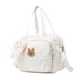 thumbnail image 4 of Bolsa de pañales práctica con múltiples bolsillos, organizador de productos para bebés, elegante bolso para mamá Blanco, 4 of 9