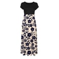 thumbnail image 4 of Empire Waist Dresses for Women 2024 Short Sleeve Crewneck Floral Maxi Long Dress Summer Fashion Casual Sun Boho Dresses, 4 of 4