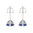 thumbnail image 4 of 2 Ct Round Cut Studs Blue Tanzanite 14K White Solid Solid Gold Everyday Dainty Earrings Screw Back, 4 of 7