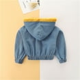 thumbnail image 2 of Vedolay Coats Girl's Colorblock Button Up Jacket Long Sleeve Fleec Outerwear,Blue 1-2 Years, 2 of 5
