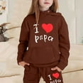 thumbnail image 2 of Zylarhe Girls Boys Sweatshirt Girls Outfits&Set Fashion Casual Printed Long Sleeved Hooded Top Hoodie Pants Suit for Youngsters Brown 4-5 Years, 2 of 4