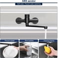 thumbnail image 4 of Robinet de Cuisine Mural Unique, Finition Noire Mate, Design Gain de Place pour Évier Double Bol, Rotation à 360°, Corps en Acier Inoxydable 304, Surface Résistante à l'Oxydation, Eau Aérée, 4 of 5